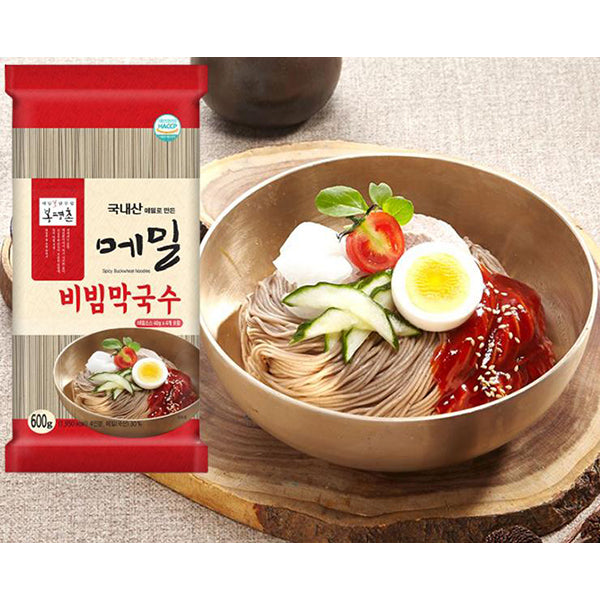 [강원도] 봉평촌 건강한 국내산 메밀을 사용한 메밀 비빔 막국수 600g/4인분(비빔소스 포함)